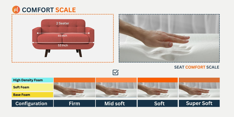 Marsela Fabric 2 Seater Sofa In Rose Brown Colour - Febonic Living