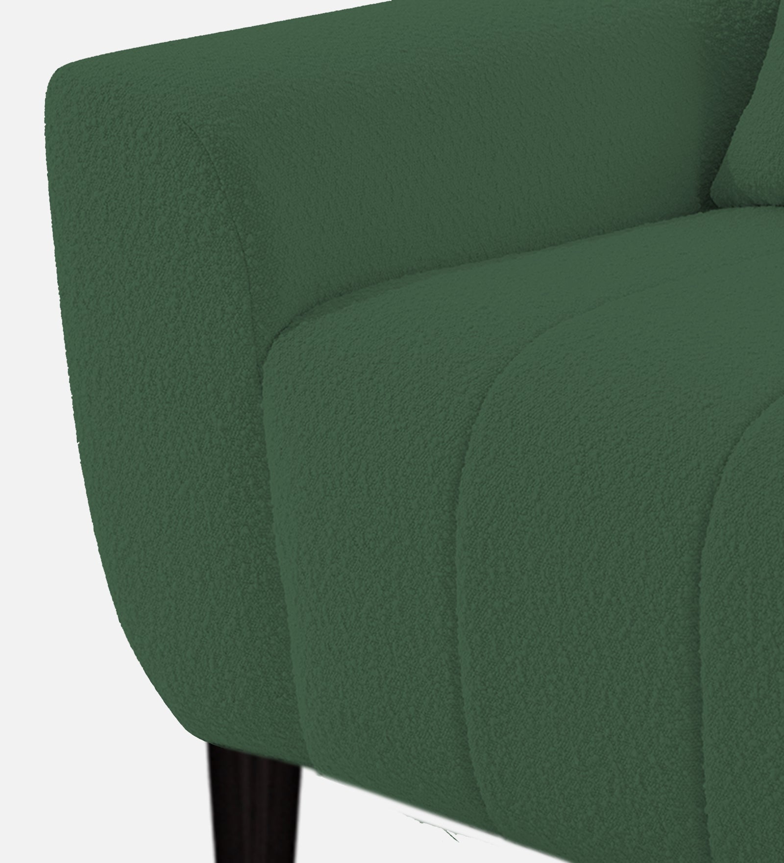 Nesco Fur Fabric 1 Seater Sofa in Bottle Green Colour