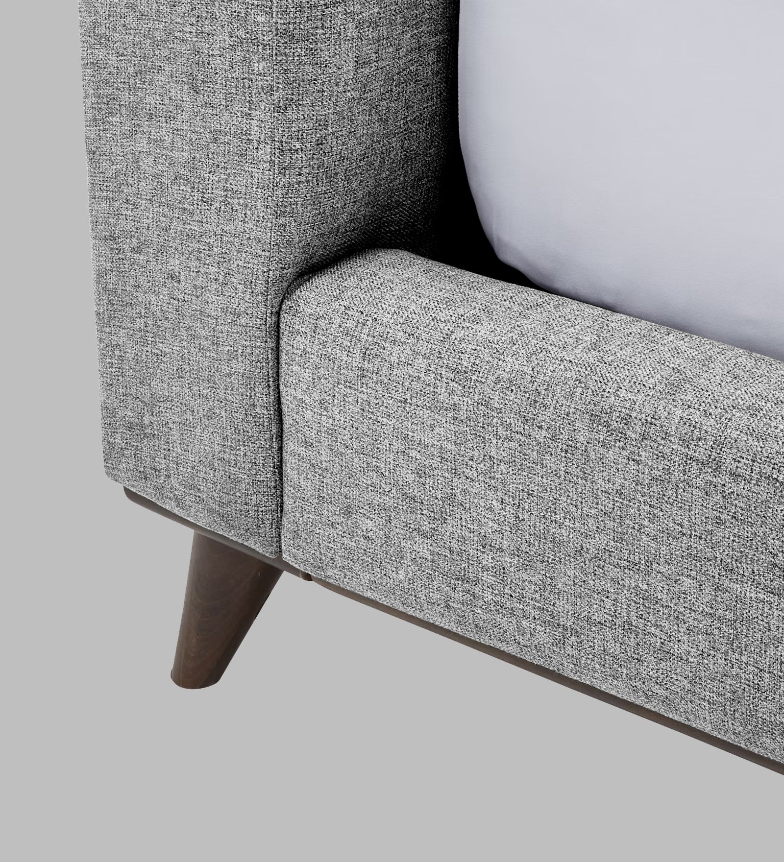 Jasmin Fabric Upholstered Queen Bed in Lit Grey Colour - Febonic Living