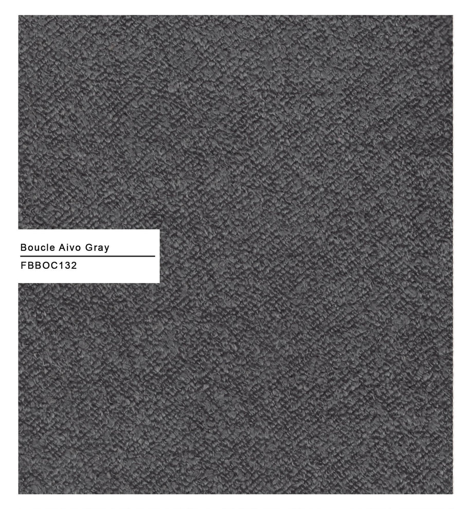 Olive Boucle Foot Stool In Avio Grey Colour - Febonic Living