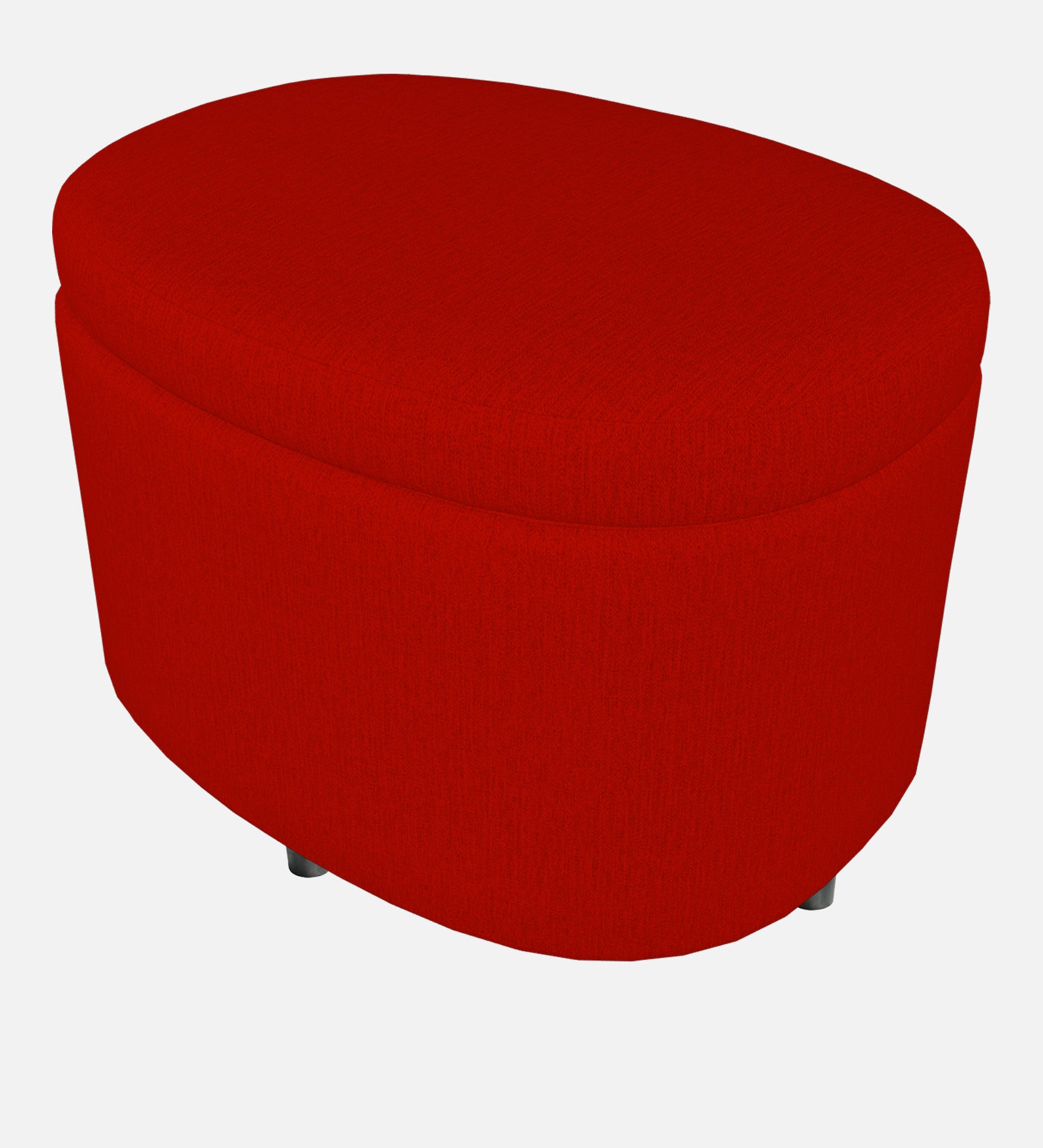 Ruggy Fabric Storage Ottoman in Ruby Red Colour