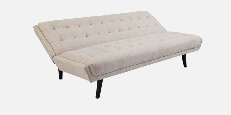 Saso Fabric 3 Seater Convertible Sofa Cum Bed In Ivory Cream Colour - Febonic Living