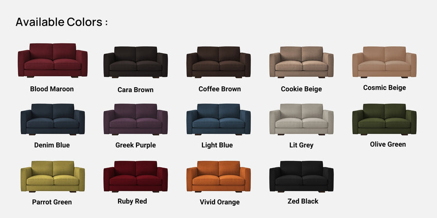 Messy Fabric 2 Seater Sofa In Royal Blue Colour - Febonic Living