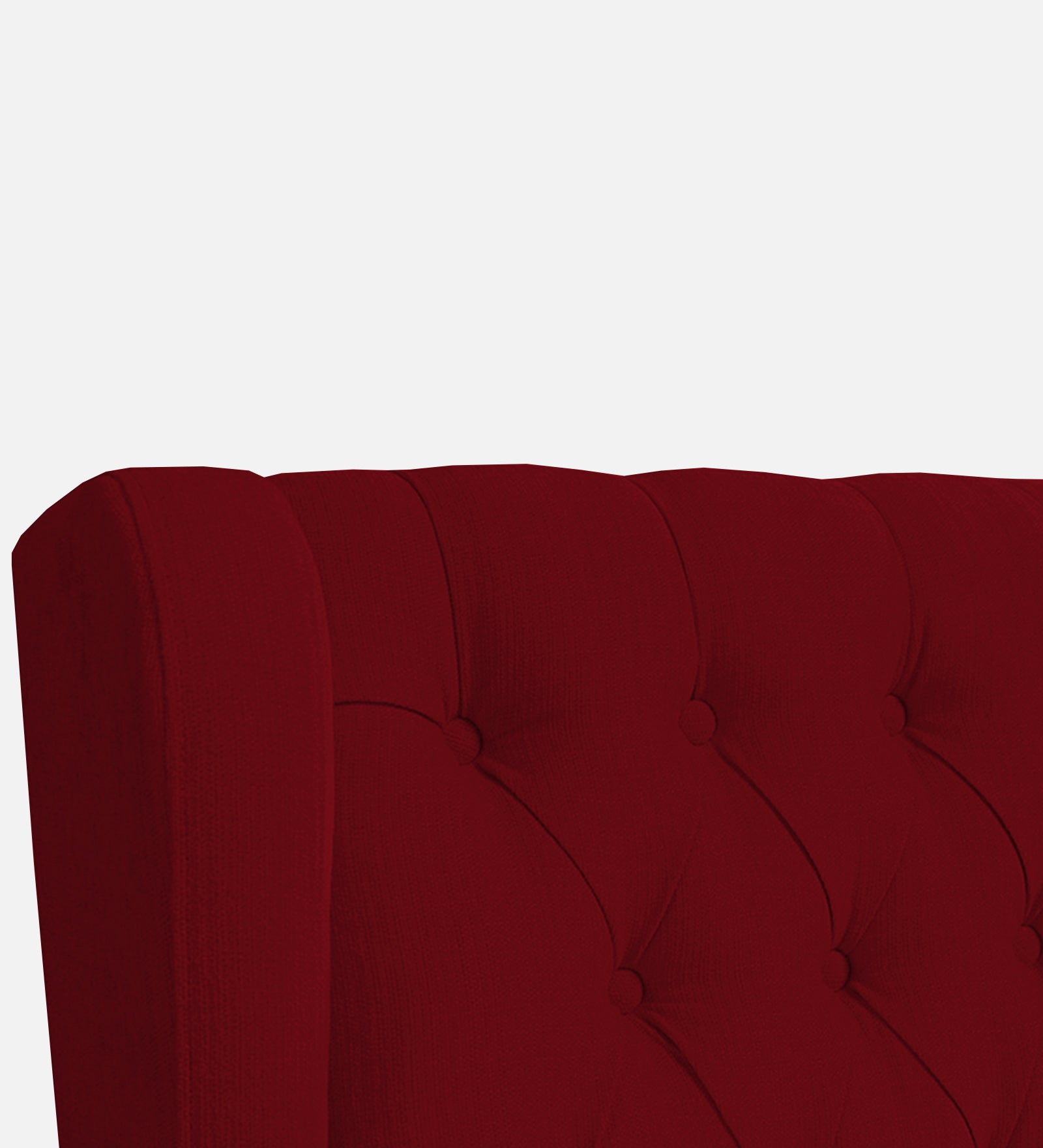 Kuchi Fabric 1 Seater Wing Chair Sofa in Ruby Red Colour