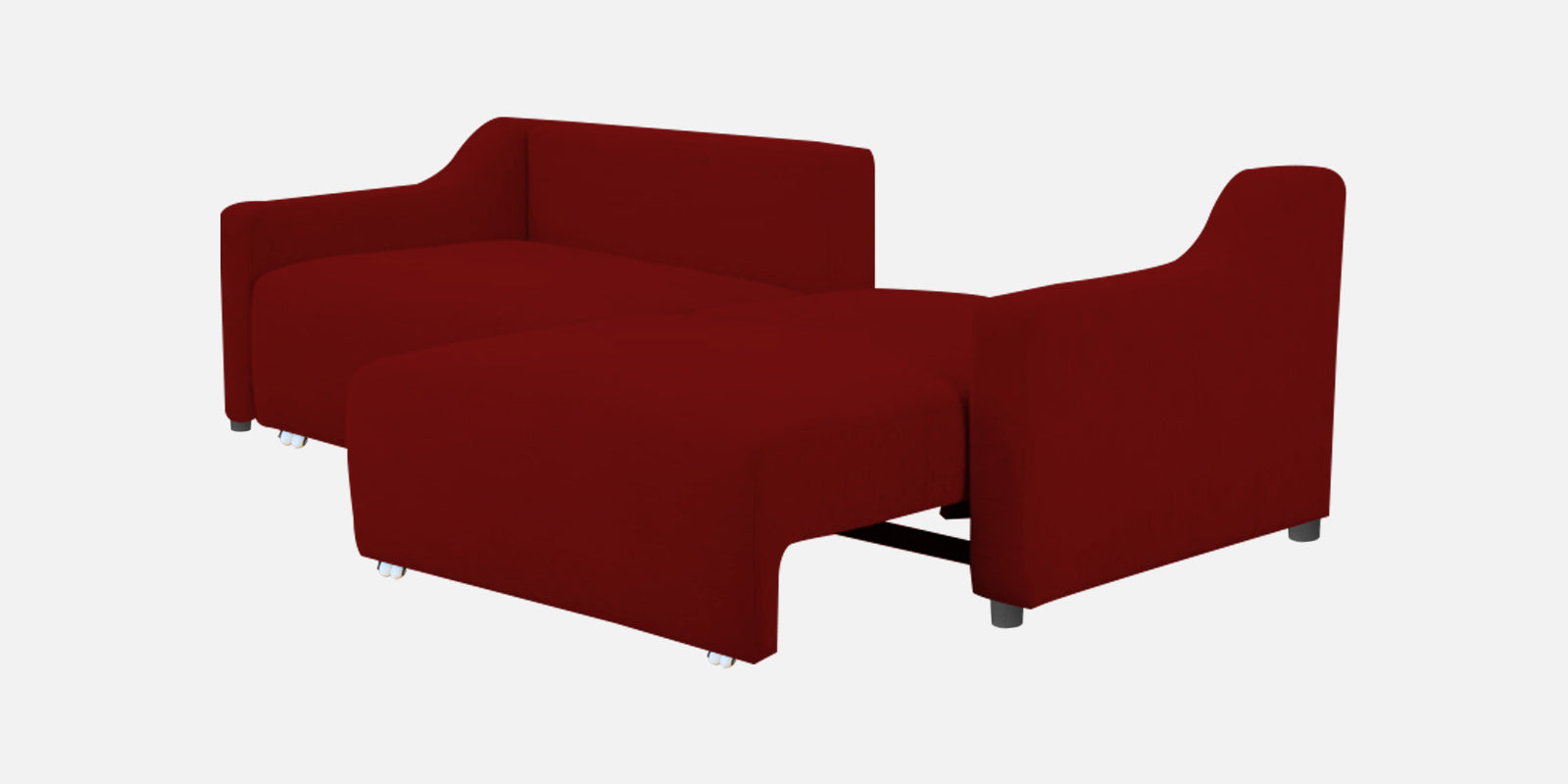 Gabby Fabric 3 Seater Pull Out Sofa Cum Bed In Blood Maroon Colour