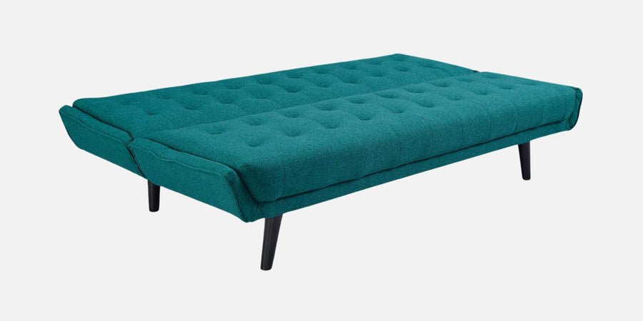 Saso Fabric 3 Seater Convertible Sofa Cum Bed In Sea Green Colour - Febonic Living