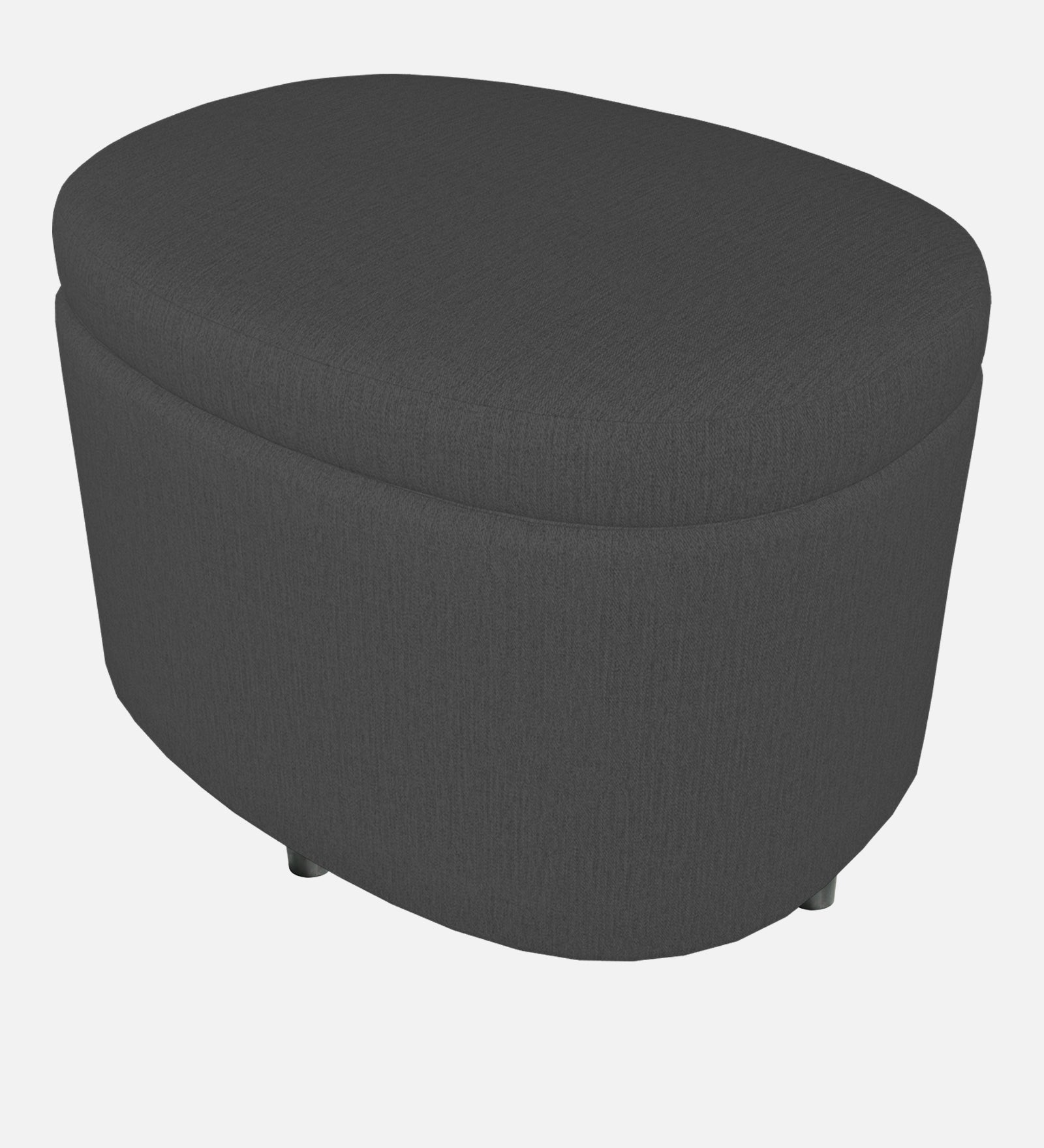 Ruggy Fabric Storage Ottoman in Charcoal Grey Colour