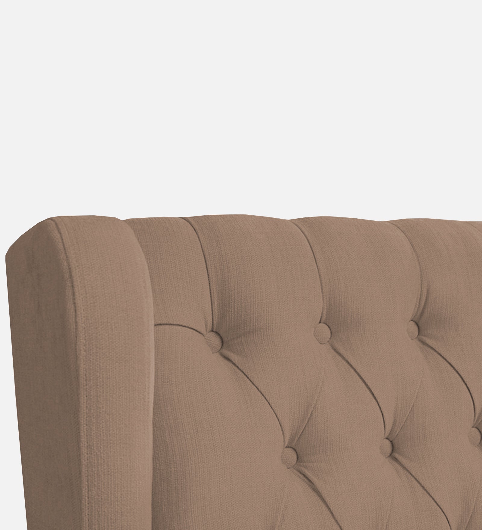 Panas Fabric 1 Seater Wing Chair in Cookie Beige Colour