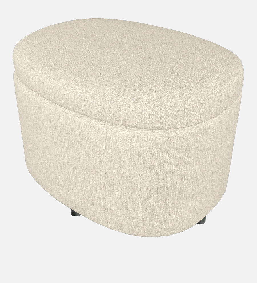 Ruggy Fabric Ottoman In Ivory Cream Colour With Storage - Febonic Living