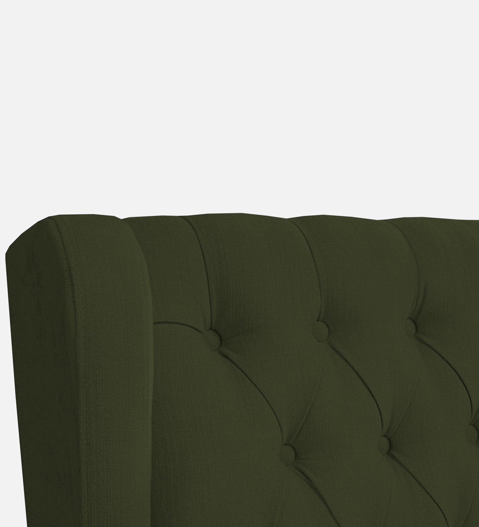 Panas Fabric 1 Seater Wing Chair in Olive Green Colour