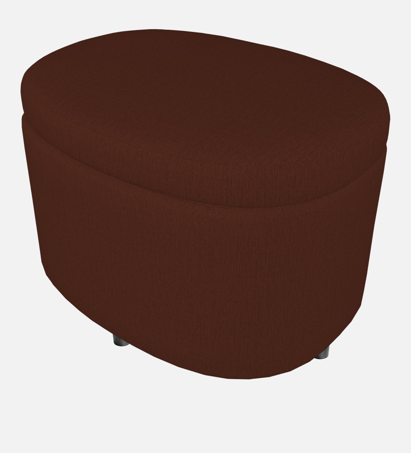 Ruggy Fabric Storage Ottoman in Coffee Brown Colour