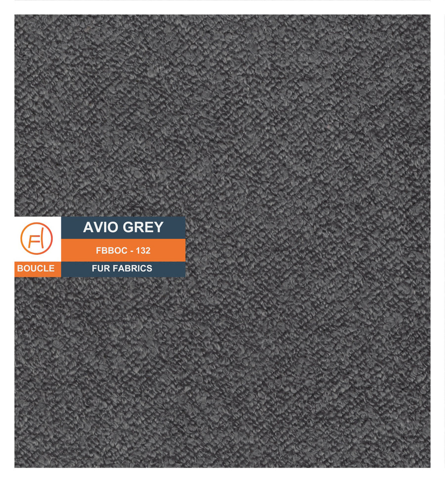 Noki Boucle Fabric Ottoman In Avio Grey Colour With Storage - Febonic Living