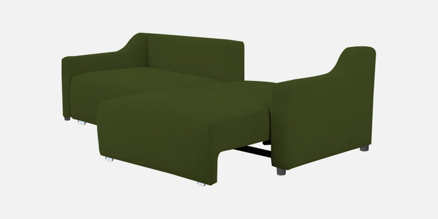 Gabby Fabric 3 Seater Pull Out Sofa Cum Bed In Olive Green Colour - Febonic Living