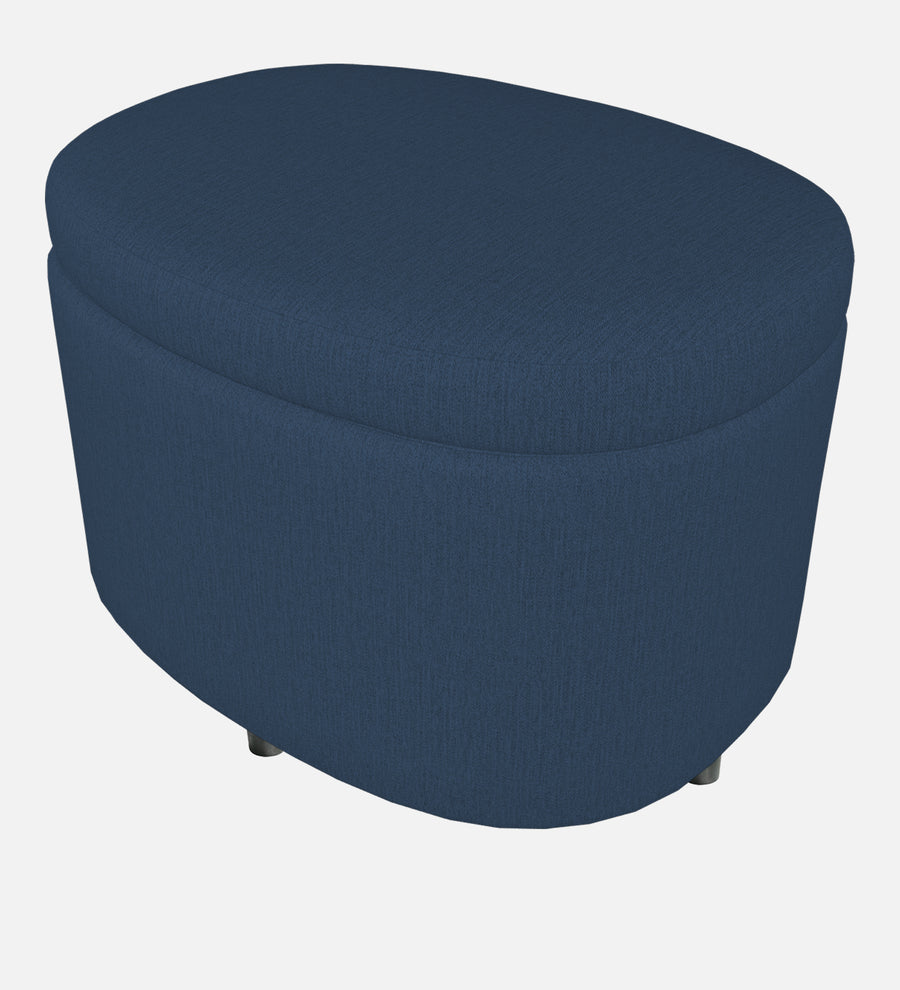 Ruggy Fabric Ottoman In Denim Blue Colour With Storage - Febonic Living