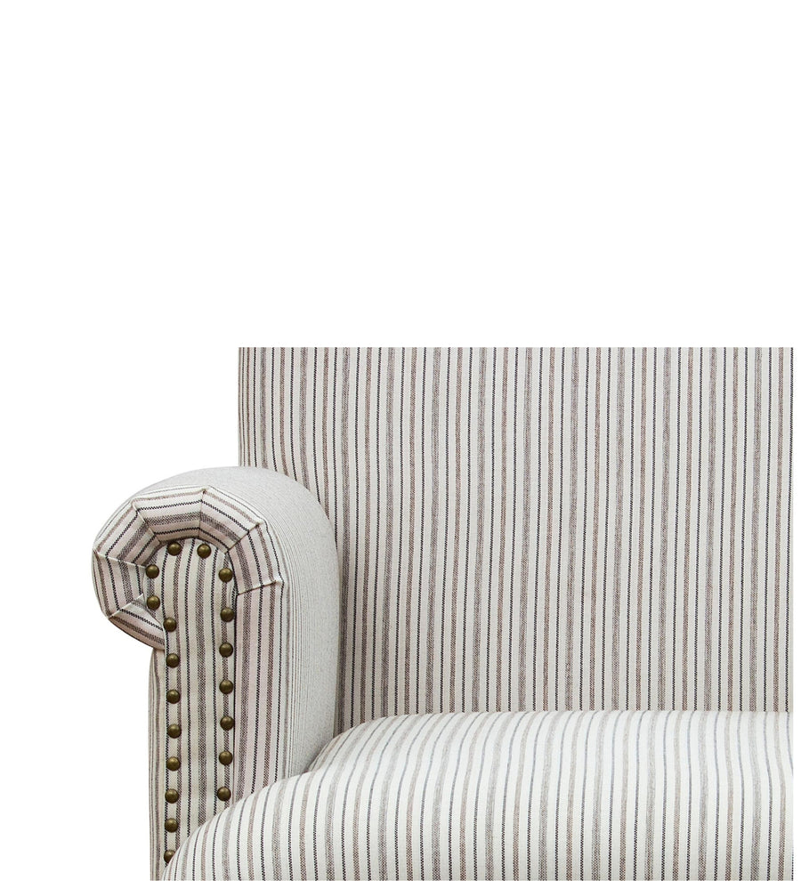 Jensen Printed Fabric Arm Chair In White Colour - Febonic Living