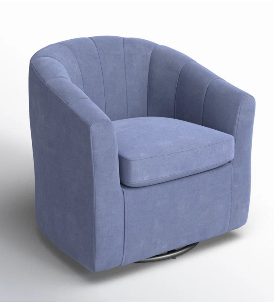 Cody Velvet Swivel Chair In Indigo Blue Colour - Febonic Living