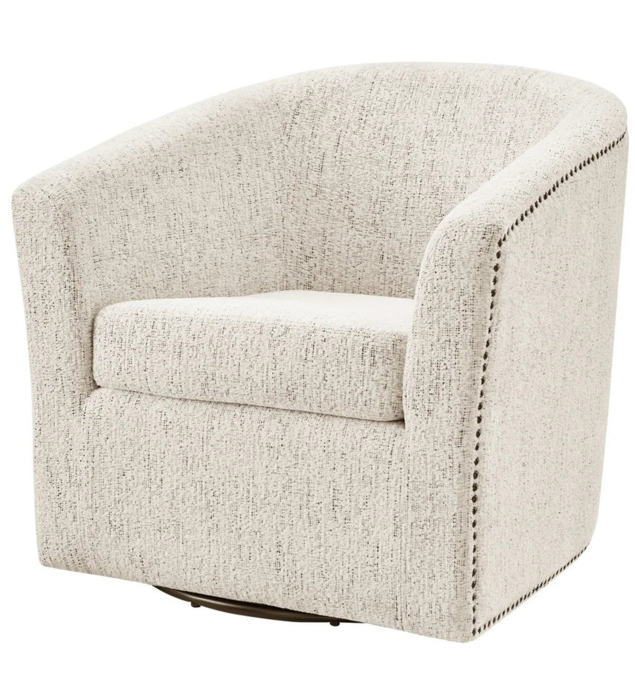 Loki Fabric Swivel Chair In Ash Grey Colour - Febonic Living