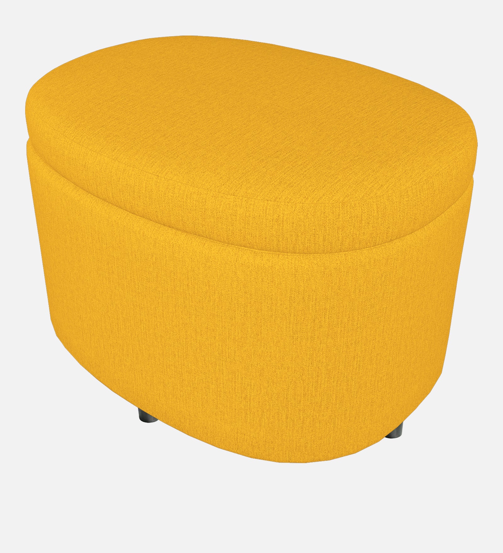 Ruggy Fabric Storage Ottoman in Bold Yellow Colour