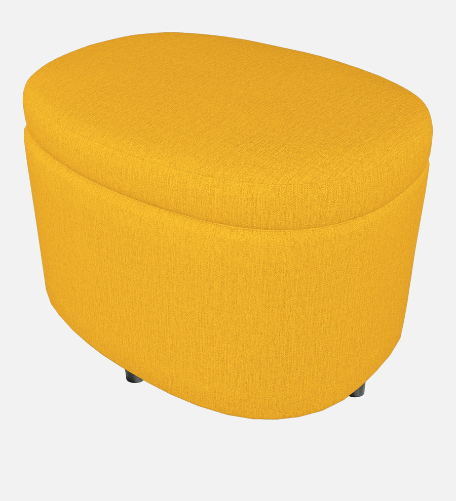 Ruggy Fabric Ottoman In Bold Yellow Colour With Storage - Febonic Living
