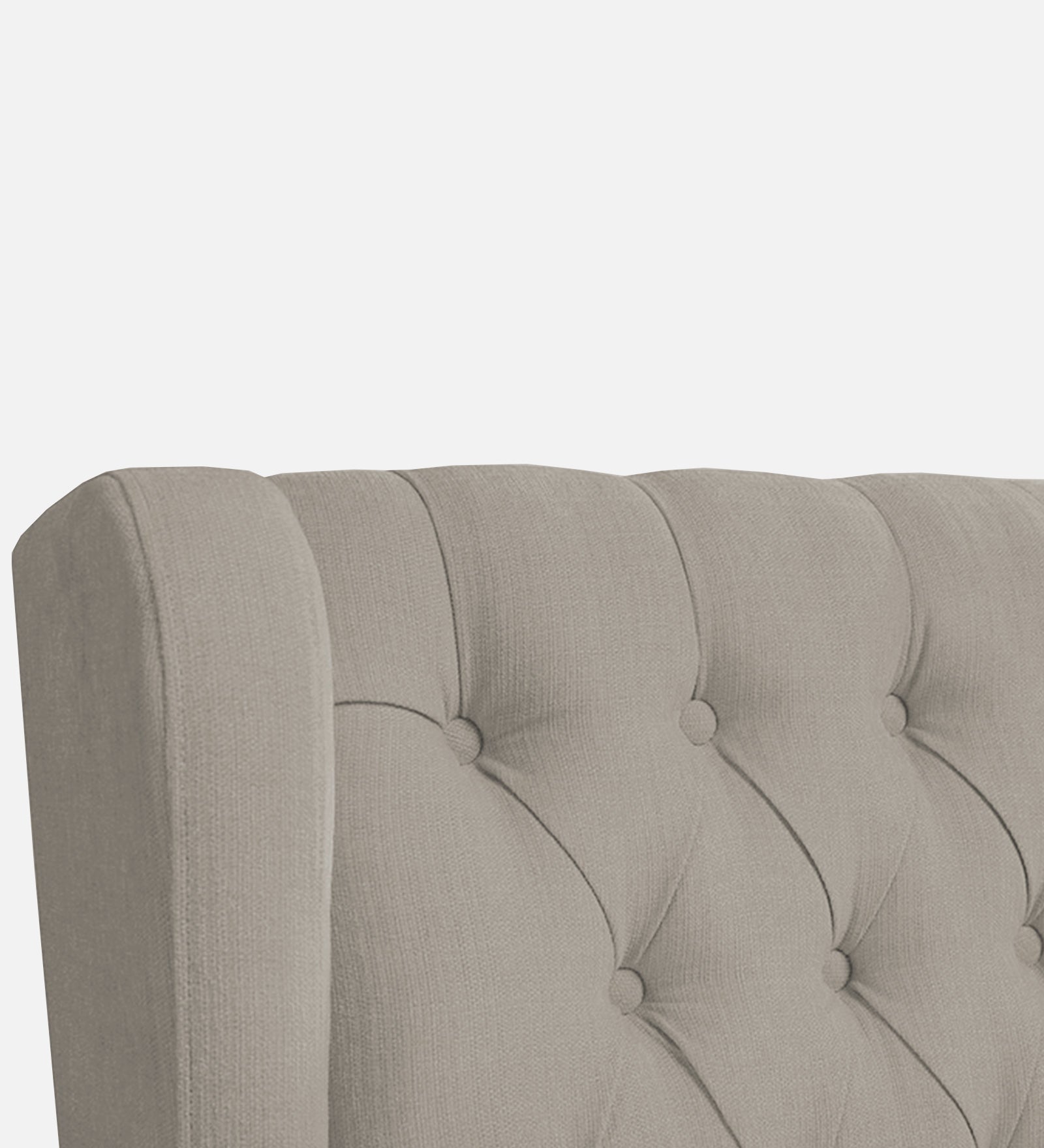 Panas Fabric 1 Seater Wing Chair in Ash Grey Colour