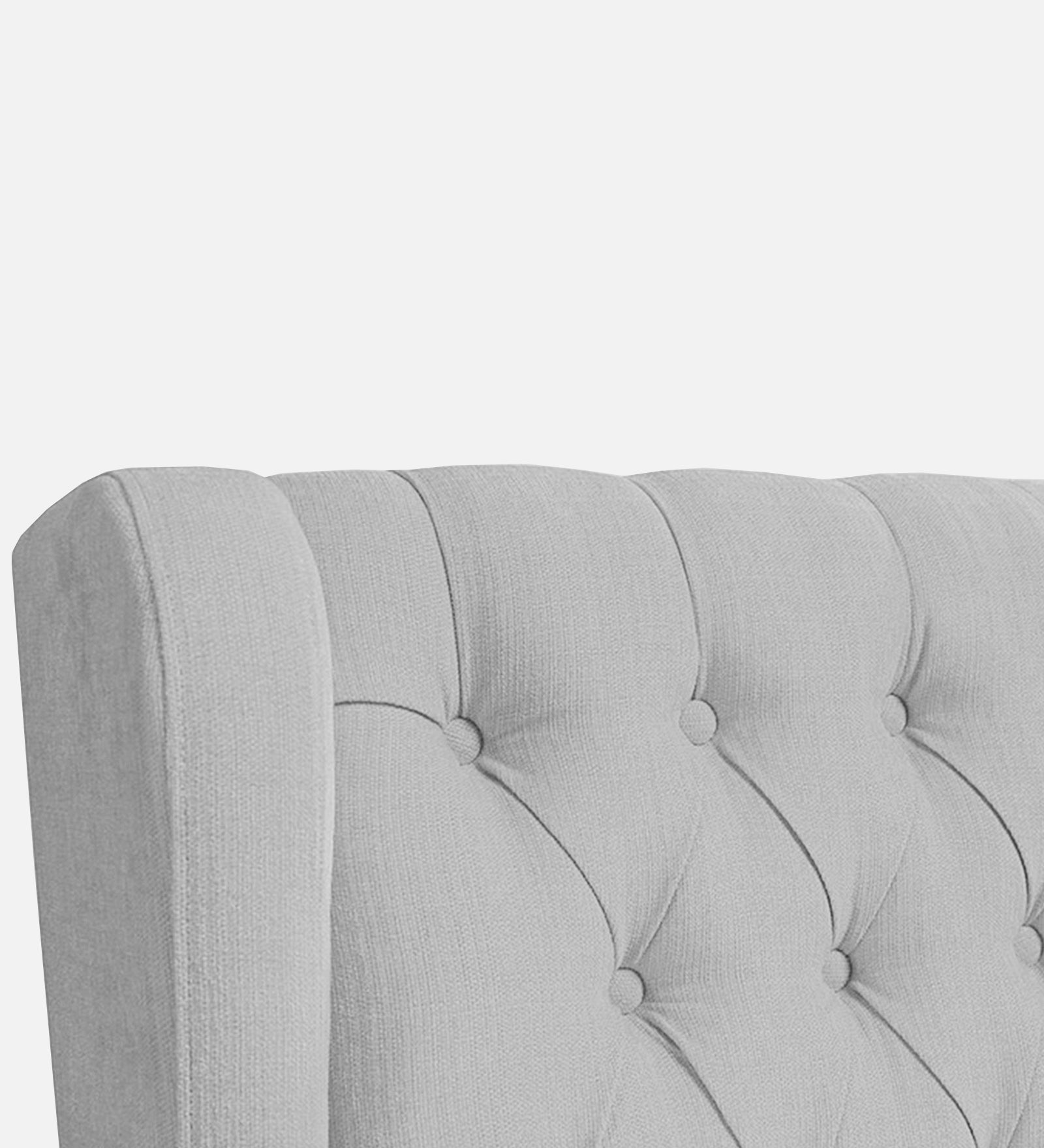 Kuchi Fabric 1 Seater Wing Chair Sofa in Lit Grey Colour