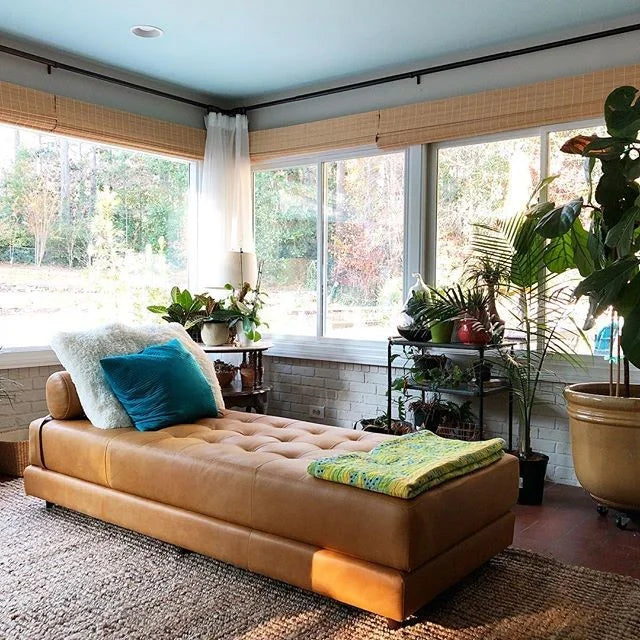 Sven Leatherette Chaise Lounger In Brown Colour - Febonic Living