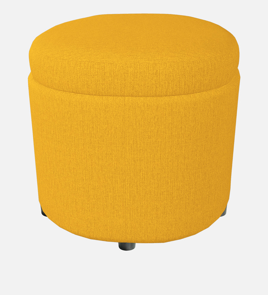 Ruggy Fabric Ottoman In Bold Yellow Colour With Storage - Febonic Living