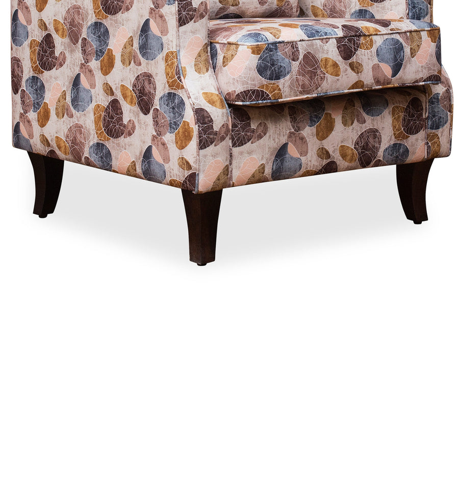 Peter Floral Print Fabric Wing Chair In Multi Colour - Febonic Living