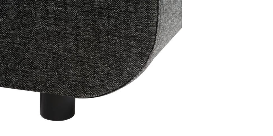 Bison Fabric 3 Seater Sectional With Pull Out Sofa Cum Bed In Charcoal Grey Colour - Febonic Living