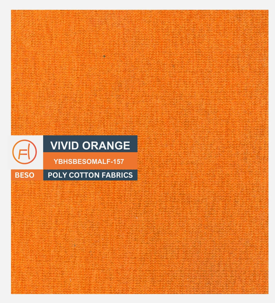 Luke Fabric Foot Stool In Vivid Orange Colour - Febonic Living