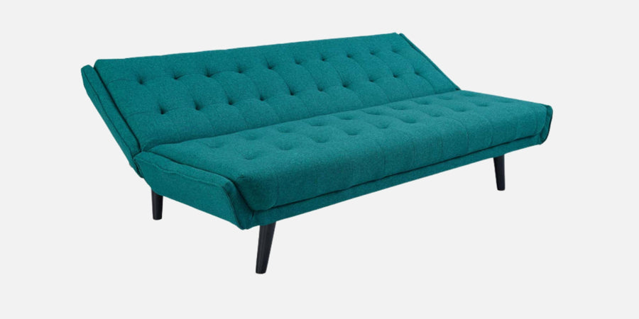 Saso Fabric 3 Seater Convertible Sofa Cum Bed In Sea Green Colour - Febonic Living