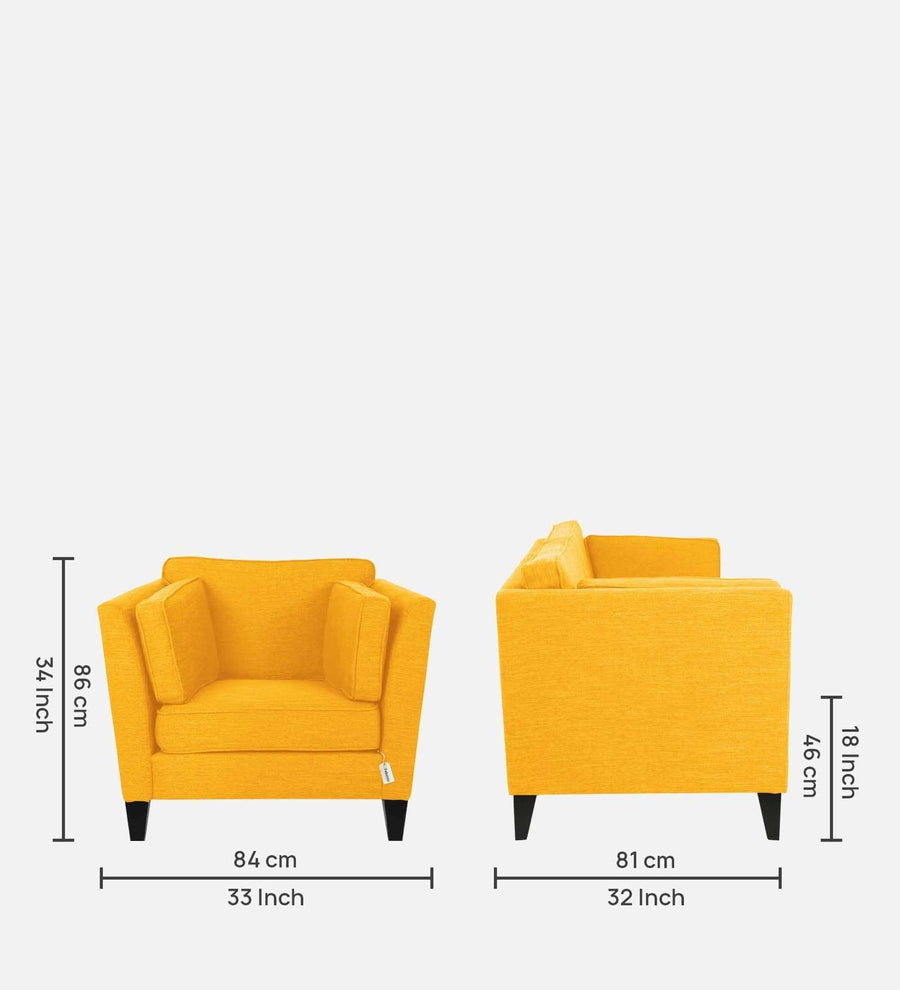 Nigar Fabric 1 Seater Sofa In Bold Yellow Colour - Febonic Living