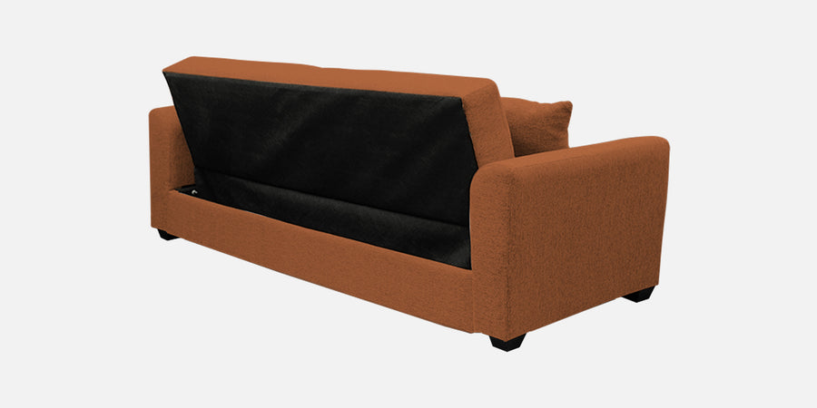 Bony Fabric 3 Seater Convertible Sofa Cum Bed In Safforn Orange Colour - Febonic Living