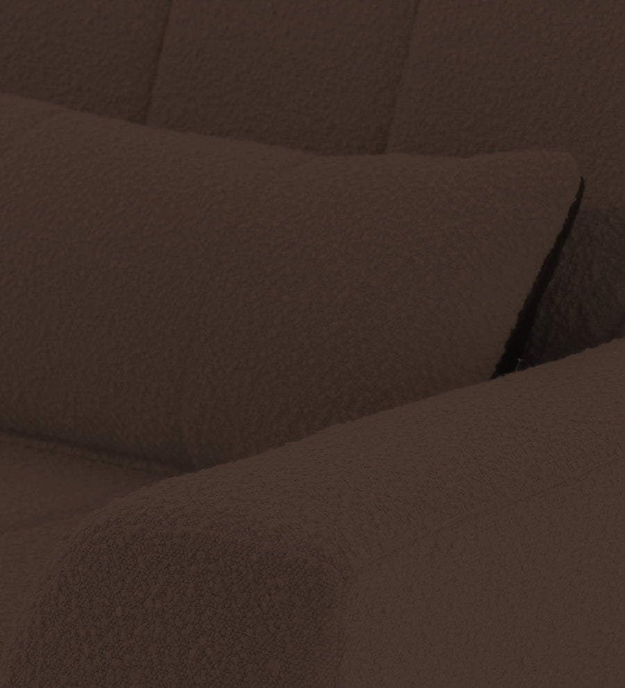 Nesco Boucle Fabric 1 Seater Sofa In Bringo Brown Colour - Febonic Living