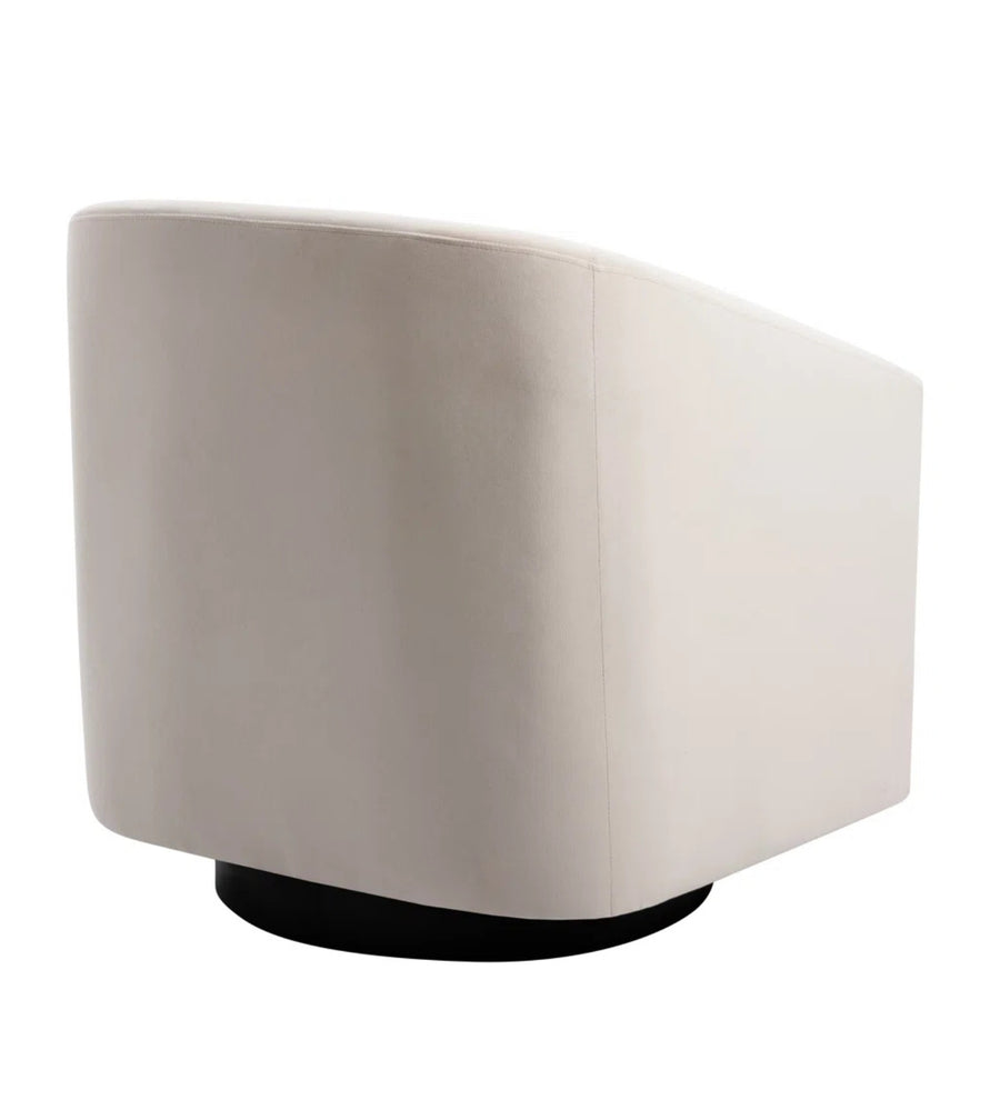 Boomer Velvet Swivel Chair In Camel Beige Colour - Febonic Living