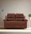 Davis Leatherette 2 Seater Manual Recliner In Brown Colour