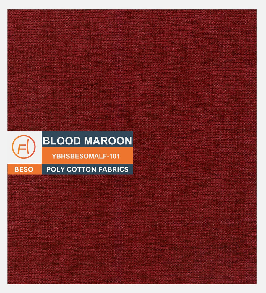 Luke Fabric Foot Stool In Blood Maroon Colour - Febonic Living