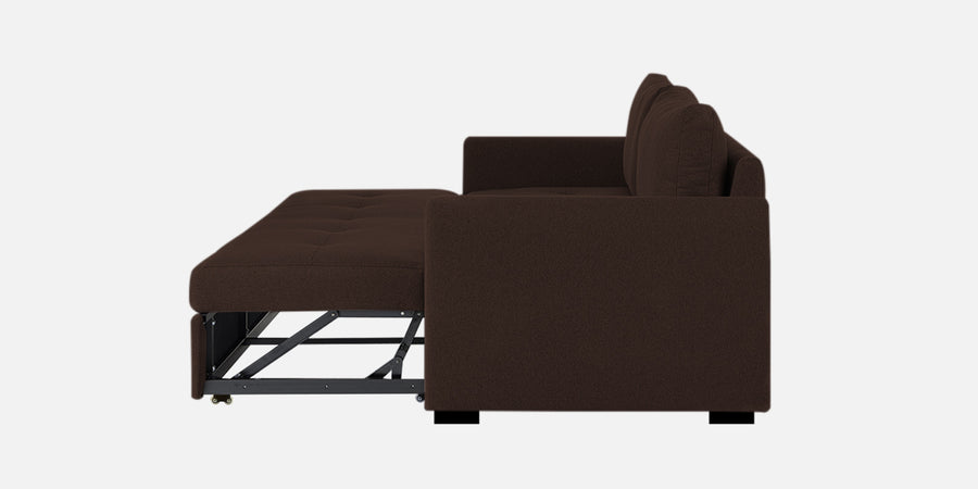 Sigma Fabric 3 Seater Pull Out Sofa Cum Bed In Coffee Brown Colour - Febonic Living