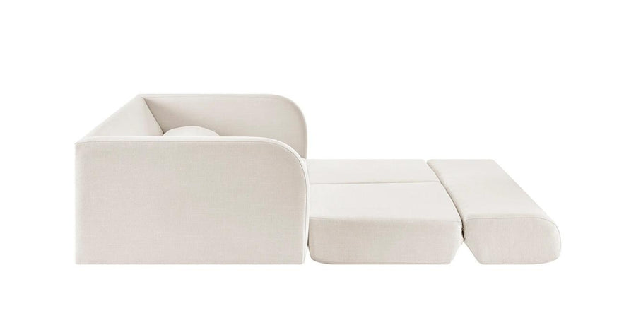 Rosa Fabric 3 Seater Foldable Sofa Cum Bed In Ivory Cream Colour - Febonic Living