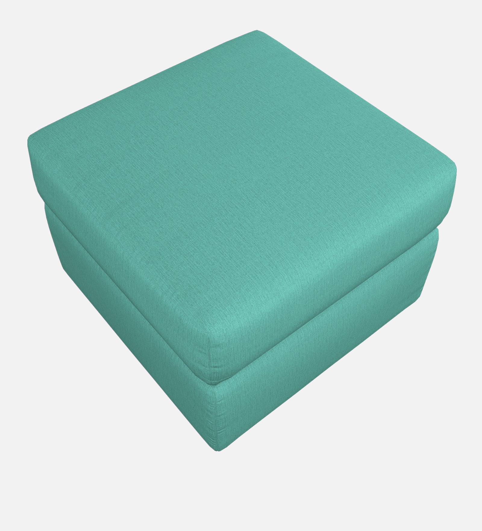 Penny Fabric Storage Ottoman In Aqua Blue Colour