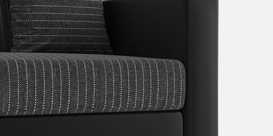 Baley Fabric 3 Seater Sofa In Lama Black Colour - Febonic Living