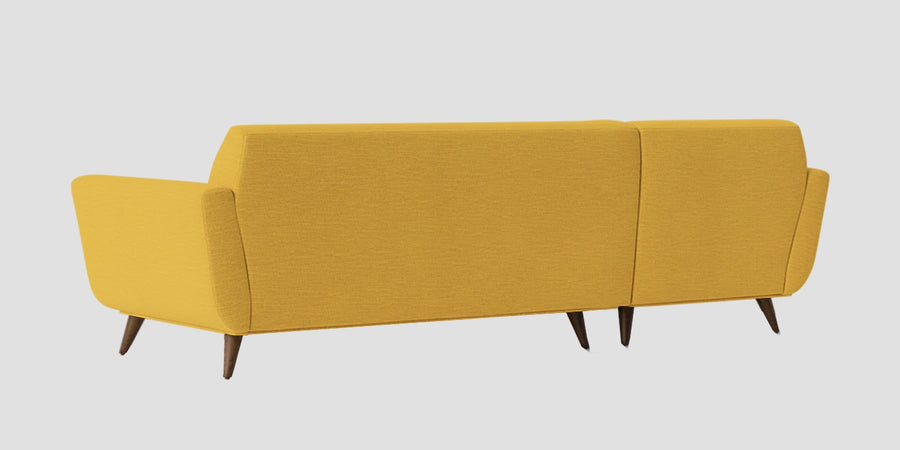 Jasmin Fabric Rhs Sectional Sofa 3 Lounger In Bold Yellow Colour - Febonic Living