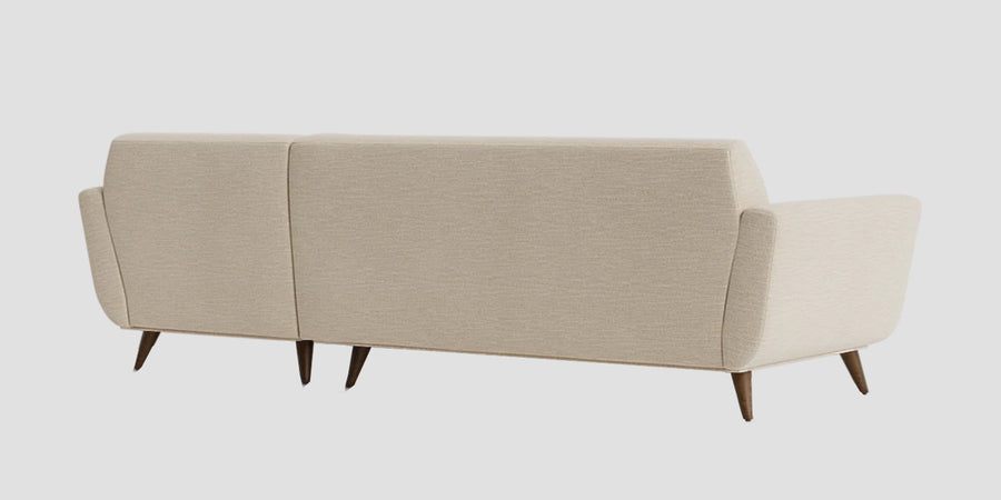 Jasmin Fabric Lhs Sectional Sofa 3 Lounger In Ivory Cream Colour - Febonic Living