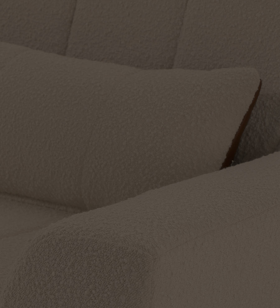 Nesco Boucle Fabric 1 Seater Sofa In Niya Beige Colour - Febonic Living