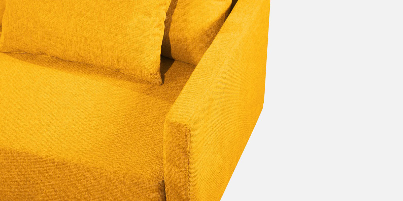 Kera Fabric LHS Sectional Sofa (3+Lounger) In Bold Yellow Colour