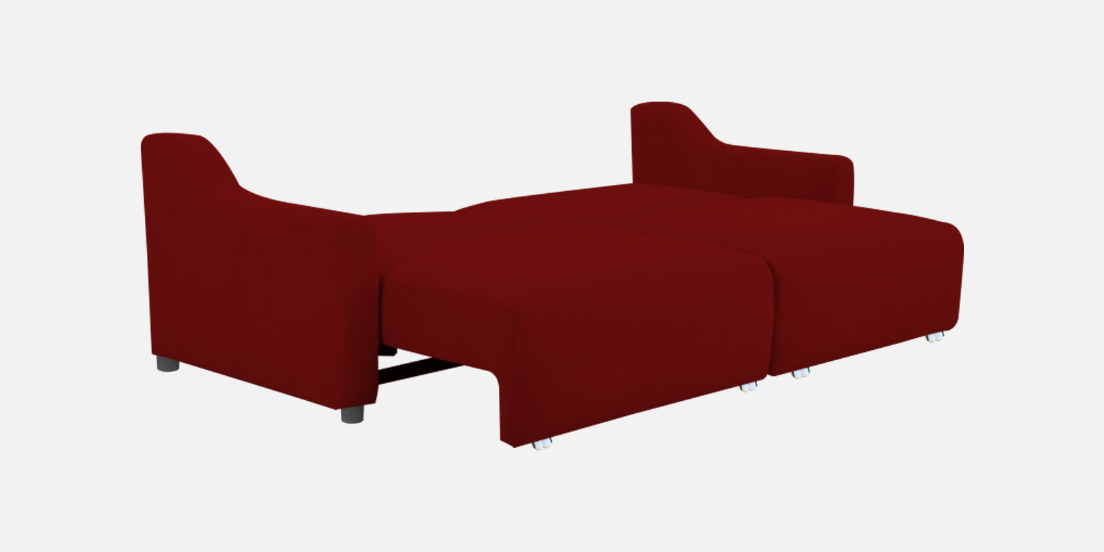 Gabby Fabric 3 Seater Pull Out Sofa Cum Bed In Blood Maroon Colour