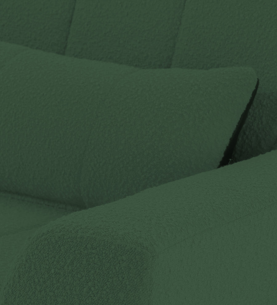 Nesco Boucle Fabric 1 Seater Sofa In Bottle Green Colour - Febonic Living