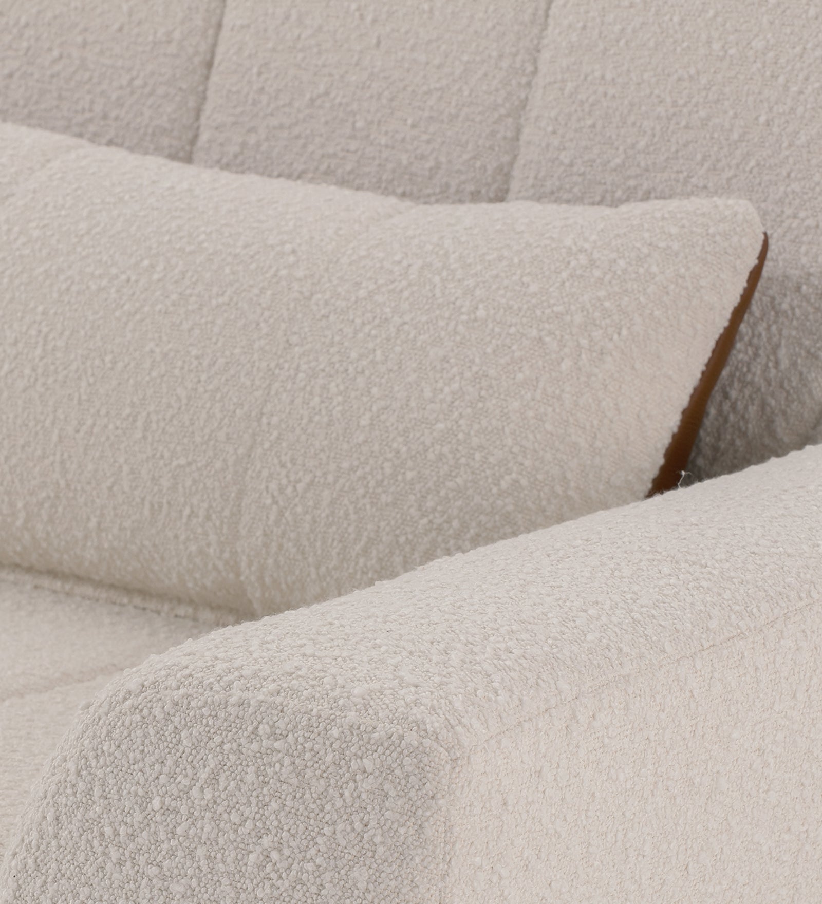 Nesco Fur Fabric 1 Seater Sofa in Bright White Colour