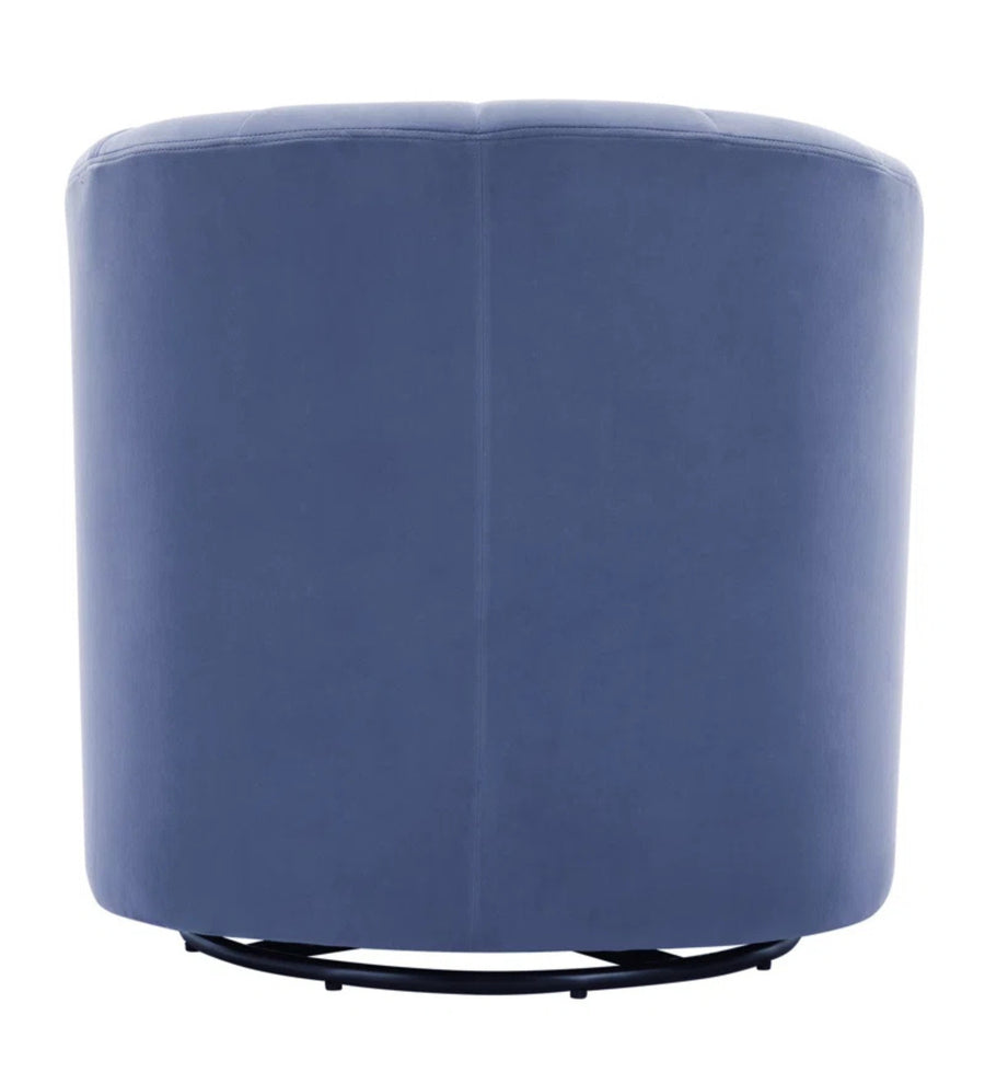 Cody Velvet Swivel Chair In Indigo Blue Colour - Febonic Living