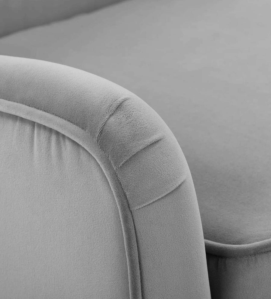 Ame Velvet Arm Chair In Concrete Grey Colour - Febonic Living